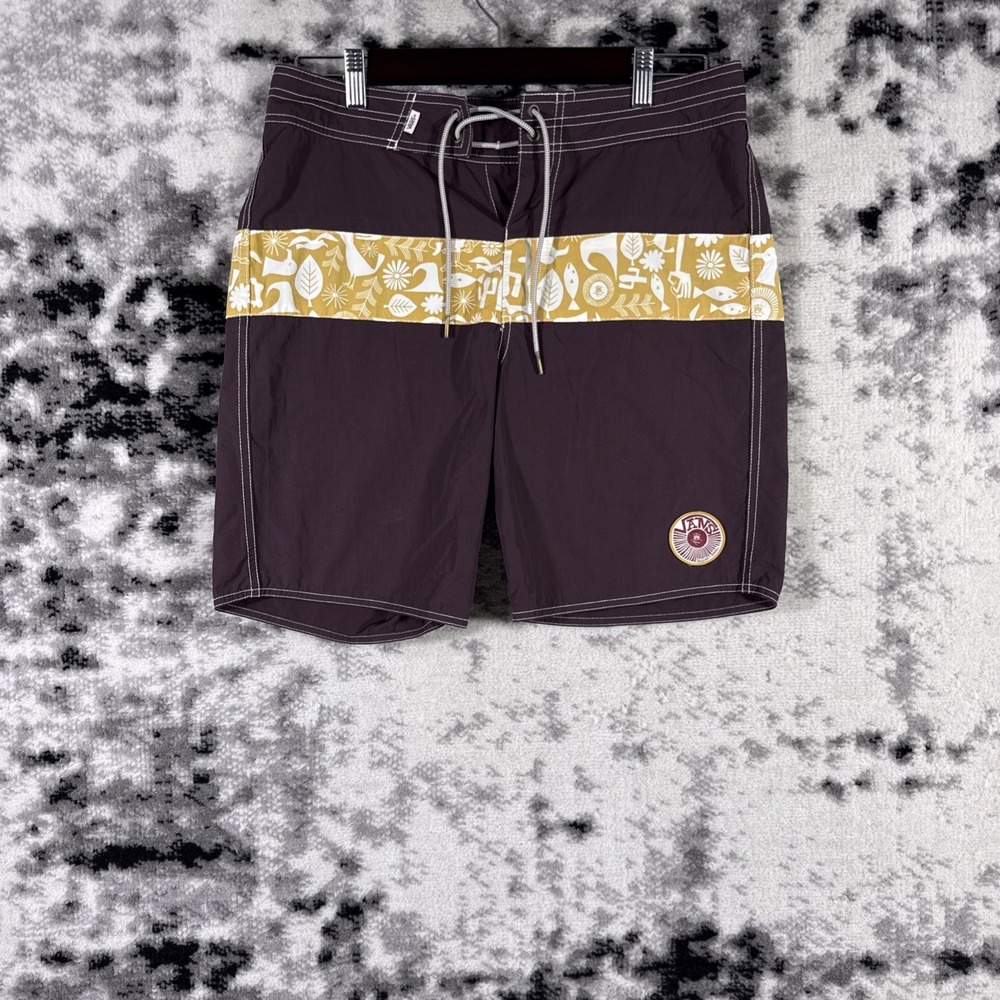 Vans Yusuke Hanai Swim Shorts Mens Size 30‎ Brown Pool Beach Y2k